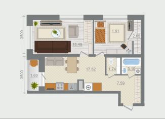 Продажа двухкомнатной квартиры, 63.6 м2, деревня Разбегаево, квартал Эко Гармония, 5