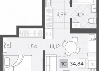 Продажа однокомнатной квартиры, 34.8 м2, Тюмень, Ленинский округ