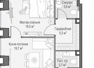 1-комнатная квартира на продажу, 57.1 м2, Москва, метро Деловой центр