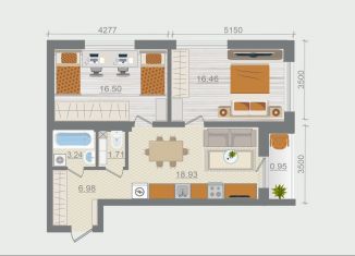 2-комнатная квартира на продажу, 64.8 м2, деревня Разбегаево