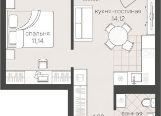 1-комнатная квартира на продажу, 36.6 м2, Тюмень