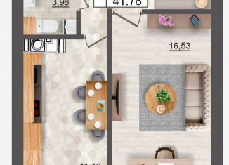 1-комнатная квартира на продажу, 41.8 м2, Смоленск