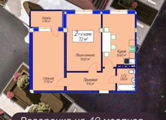 Продажа 2-ком. квартиры, 72 м2, Махачкала, Майская улица, 30, Ленинский внутригородской район