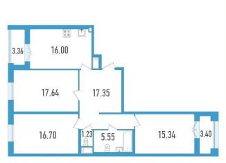 Продажа трехкомнатной квартиры, 93.2 м2, Санкт-Петербург, улица Типанова, 22, улица Типанова