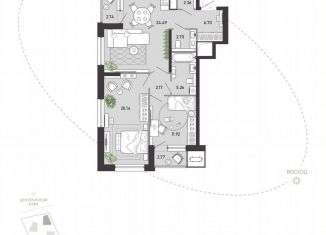 2-ком. квартира на продажу, 81.3 м2, Тула, улица Фридриха Энгельса, 70А