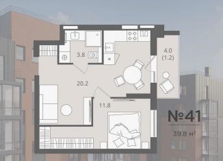 Продам 1-комнатную квартиру, 39.8 м2, Калининград, Стекольная улица, 41