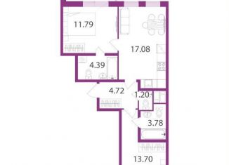 Продаю 2-комнатную квартиру, 56.7 м2, посёлок Шушары
