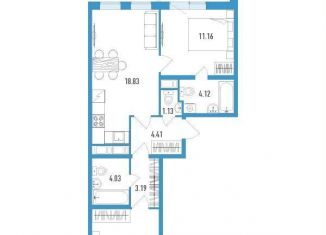 Продажа 2-ком. квартиры, 57.9 м2, посёлок Шушары