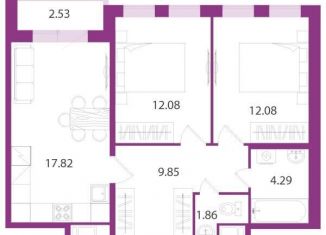 Продам двухкомнатную квартиру, 58 м2, посёлок Шушары
