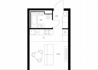 Продажа квартиры студии, 23.2 м2, Санкт-Петербург, метро Московские ворота