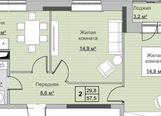 Продажа двухкомнатной квартиры, 57.5 м2, Ижевск, Первомайский район