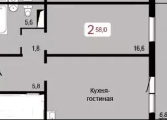 Сдается в аренду 2-ком. квартира, 58 м2, Красноярск, улица Елены Стасовой, 50Д, ЖК Лесной Массив