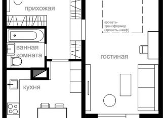 Однокомнатная квартира на продажу, 47.5 м2, Москва, Большой Толмачёвский переулок, 5с5, метро Полянка