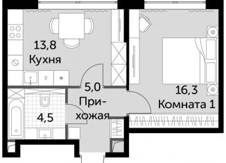 Продам 1-комнатную квартиру, 39.6 м2, Москва, ЖК Сидней Сити, жилой комплекс Сидней Сити, к2/1