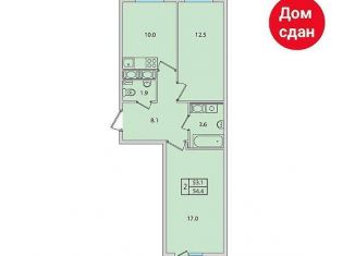 Продается 2-комнатная квартира, 54.4 м2, посёлок Новогорелово, улица Современников, 1к2