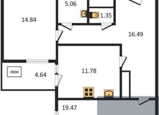 2-ком. квартира на продажу, 71.3 м2, Воронеж, улица Суворова, 122В, ЖК Берег