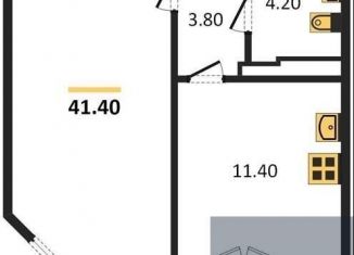 Продаю 1-ком. квартиру, 41.4 м2, Воронеж, улица Маршала Одинцова, 25Б/33, ЖК Лазурный