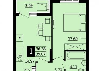 Продам 1-ком. квартиру, 37.7 м2, Самара, метро Гагаринская