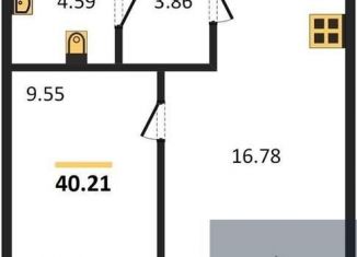 Продам однокомнатную квартиру, 40.2 м2, Лиски, улица Титова, 38