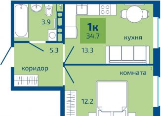 Продам 1-комнатную квартиру, 34.7 м2, Пермь, Мотовилихинский район