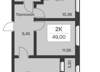 Продается 2-ком. квартира, 49 м2, городской посёлок Янино-1, ЖК Янила Драйв, Оранжевая улица, 12к1