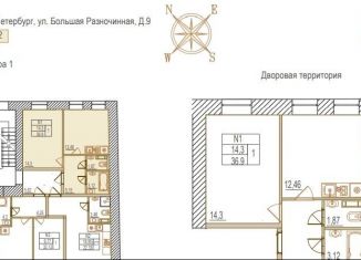 Продам 1-ком. квартиру, 36.9 м2, Санкт-Петербург, Большая Разночинная улица, 9, Большая Разночинная улица