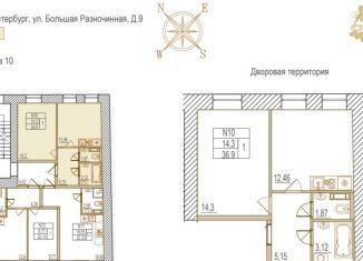 Продается квартира студия, 36.9 м2, Санкт-Петербург, Большая Разночинная улица, 9, Большая Разночинная улица