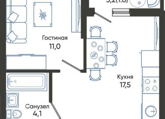 Продам 1-ком. квартиру, 34.2 м2, Новороссийск, ЖК Облака 2