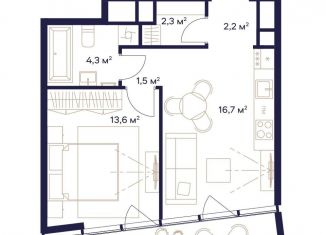 Продажа 1-комнатной квартиры, 42.9 м2, Москва, метро Ботанический сад, жилой комплекс Союз, к4