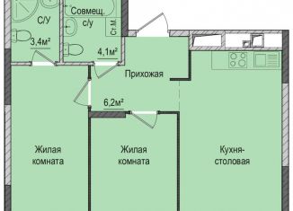 Продаю 2-ком. квартиру, 55.6 м2, Ижевск, Зелёная улица, 60к1, ЖК Тринити