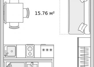 Продажа квартиры студии, 25.4 м2, деревня Новосаратовка