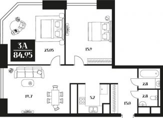 Продажа трехкомнатной квартиры, 85 м2, Москва, улица Серпуховский Вал, 1, улица Серпуховский Вал