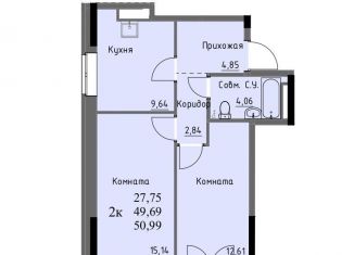 Продаю 2-комнатную квартиру, 49.7 м2, Ижевск, улица Ключевой Посёлок, 23литА