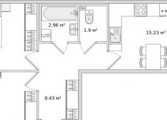 Продам двухкомнатную квартиру, 59.8 м2, Санкт-Петербург, Красногвардейский переулок, 8, Красногвардейский переулок