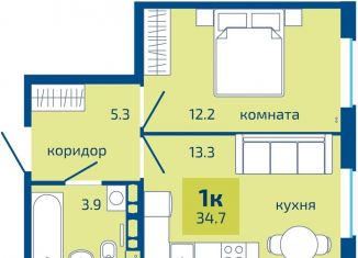 Однокомнатная квартира на продажу, 34.7 м2, Пермь, Мотовилихинский район