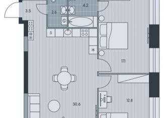 Продам 3-комнатную квартиру, 70.8 м2, Москва, ЖК Эвер