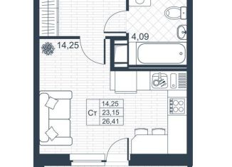 Продажа квартиры студии, 26.4 м2, Коммунар, ЖК Ново-Антропшино, Ново-Антропшинская улица, 5к1