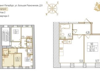 Продается 2-ком. квартира, 32.1 м2, Санкт-Петербург, Большая Разночинная улица, 9Б, Большая Разночинная улица