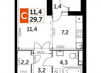 Квартира на продажу студия, 29.7 м2, Москва, метро Тушинская