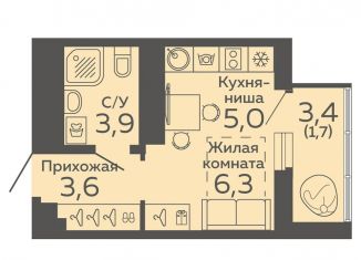 Продается квартира студия, 20.5 м2, Екатеринбург, метро Ботаническая