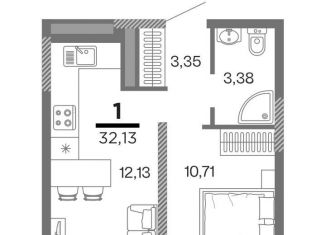 Продам 1-комнатную квартиру, 30.9 м2, Рязань