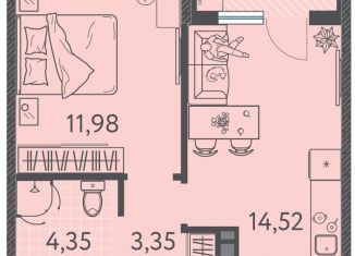 1-комнатная квартира на продажу, 36.1 м2, Краснодар, Прикубанский округ