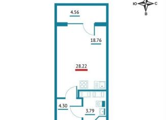 Продам квартиру студию, 28.2 м2, Ленинградская область