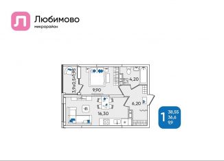 Продается 1-ком. квартира, 38.6 м2, Краснодарский край, Батуринская улица, 10