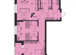 Продается 2-ком. квартира, 79.2 м2, Екатеринбург, улица Молодогвардейцев, 1