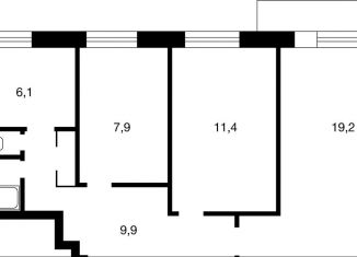 Продам 3-ком. квартиру, 57.9 м2, Москва, улица Академика Скрябина, 20/1