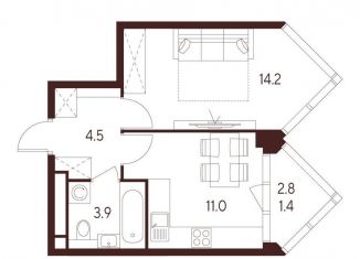 Продаю 1-ком. квартиру, 33.6 м2, Москва, Хорошевский район