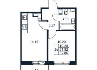 Продаю двухкомнатную квартиру, 35.3 м2, Ленинградская область