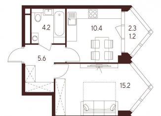 Продажа 1-ком. квартиры, 35.4 м2, Москва, метро Октябрьское поле