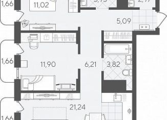 Продам 2-комнатную квартиру, 74.5 м2, Тюмень, Калининский округ, улица Вадима Бованенко, 7